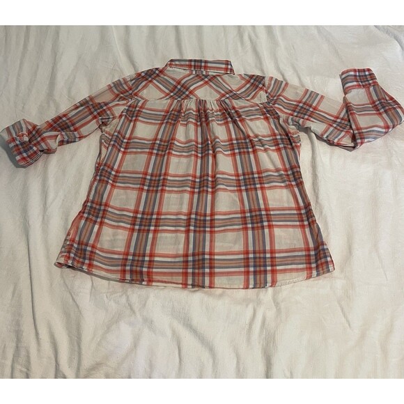 The North Face Womens Top Blouse Lg Roll Tab Plaid Button Front Active Outdoors - Picture 9 of 11